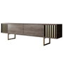 Hanah Home Gold Line Soporte para TV Nogal y Oro